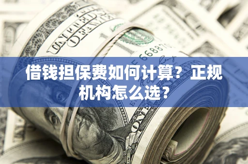 济南借钱担保费如何计算？正规机构怎么选？