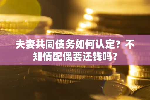 济南夫妻共同债务如何认定？不知情配偶要还钱吗？